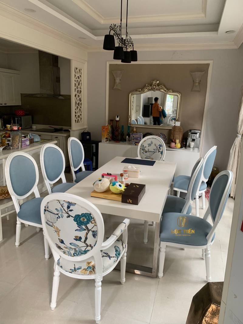 công trình bàn ăn 8 ghế tại hà nội