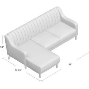 Sofa hiện đại CALAPHAL 2260x1550x810 da bò Ý