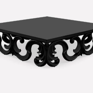 Bàn trà cổ điển sang trọng THE ACANTHUS 1100x1100x400 gỗ óc chó