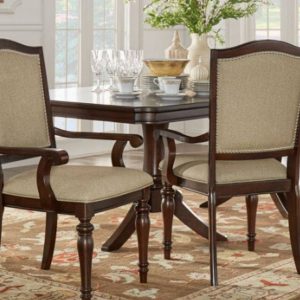 GHẾ ĂN NASAR Gỗ óc chó Da bò Ý