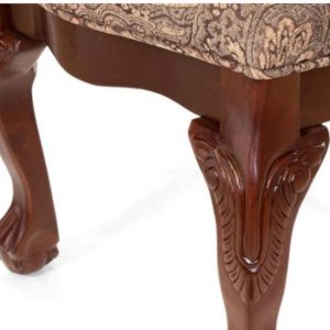 GHẾ ĂN CỔ ĐIỂN ASHARIA Gỗ óc chó Vải da cao cấp