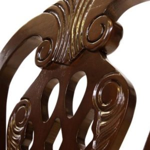 GHẾ ĂN CỔ ĐIỂN ASHARIA Gỗ óc chó Vải da cao cấp