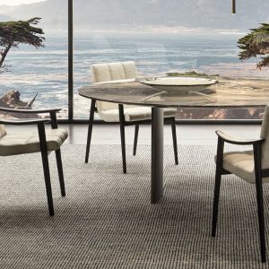 GHẾ ĂN HIỆN ĐẠI FIL NALD 580x600x800 Gỗ Óc Chó Da bò Ý