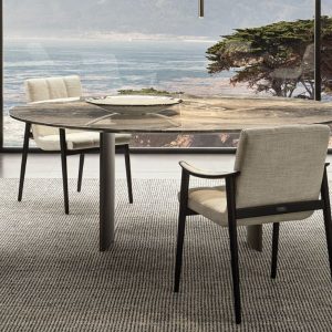 GHẾ ĂN HIỆN ĐẠI FIL NALD 580x600x800 Gỗ Óc Chó Da bò Ý