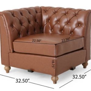 Sofa rút trám tân cổ điển NAPALOO 2650x2650 da bò Ý