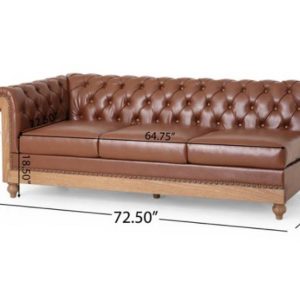 Sofa rút trám tân cổ điển NAPALOO 2650x2650 da bò Ý
