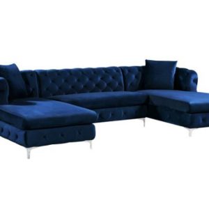 Sofa rút trám tân cổ điển WANESL 2900x1850 vải/da cao cấp