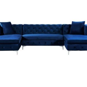 Sofa rút trám tân cổ điển WANESL 2900x1850 vải/da cao cấp