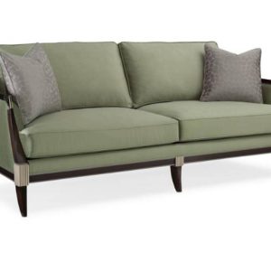 Sofa tân cổ điển EMPRESS 2100x950x850 gỗ gõ đỏ da bò Ý hãng Masstrotto