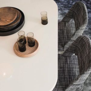 GHẾ ĂN HIỆN ĐẠI MINOTTI MODESEL Vải da tiêu chuẩn Gỗ Gõ Đỏ