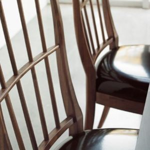 GHẾ ĂN TÂN CỔ ĐIỂN MOUCUS Vải da tiêu chuẩn Gỗ Óc Chó