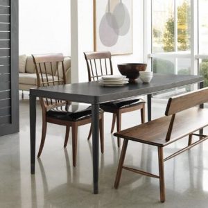 GHẾ ĂN TÂN CỔ ĐIỂN MOUCUS Vải da tiêu chuẩn Gỗ Óc Chó