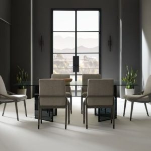 GHẾ ĂN TÂN CỔ ĐIỂN OGRIEL I Vải da cao cấp