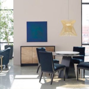 GHẾ ĂN TÂN CỔ ĐIỂN CALIVAR II Vải da tiêu chuẩn Gỗ Óc Chó