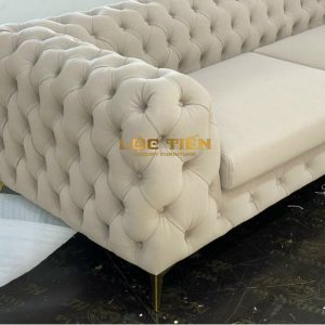 Sofa tân cổ điển rút trám 2400x900 da bò Ý hãng Masstrotto - 3
