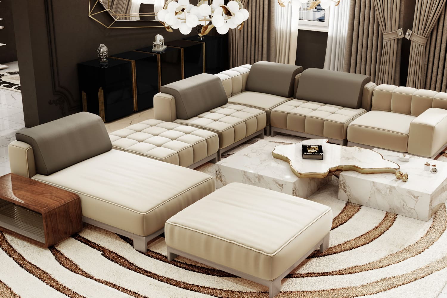 Sofa hiện đại với màu sắc trang nhã