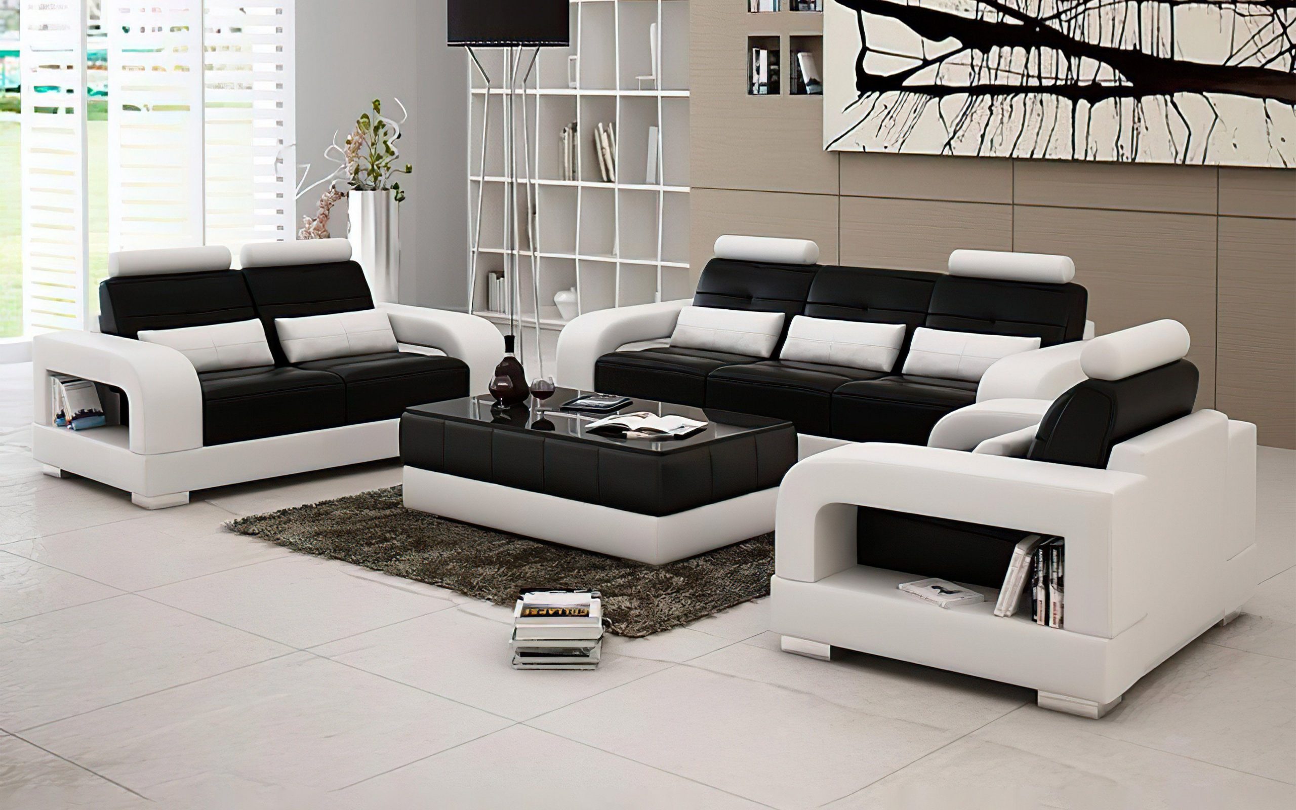 Sofa hiện đại chất liệu da